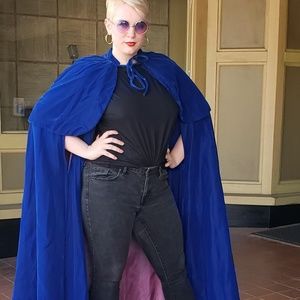 Vintage blue velvet cape